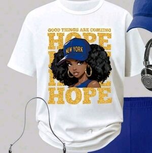 White Graphic T-Shirt with Hope Design